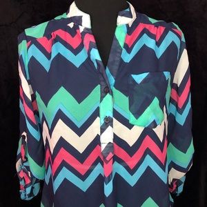 chevron blouse.  Great condition!